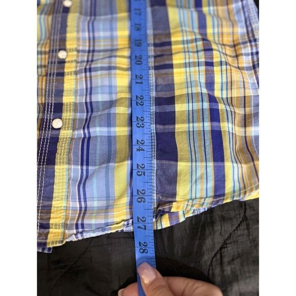 TRUE RELIGION Plaid Embroidered Western SNAP Button Down Long Sleeve S Cowboy - Picture 6 of 13